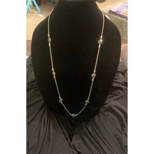 30in 7 Faceted Green Stones  Necklace